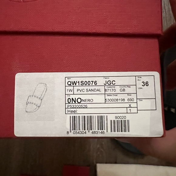 Valentino size 36 black Rockstud PVC slide sandals - Picture 5 of 6